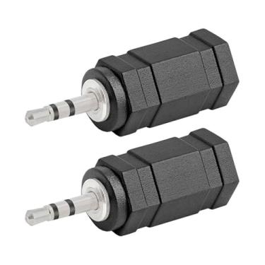 Imagem de NATEFEMIN 2 adaptadores de 3,5 mm para 2,5 mm, plugue macho de 3,5 mm para adaptador de conector fêmea de 2,5 mm para receptor, subwoofer, alto-falante, equipamento de áudio