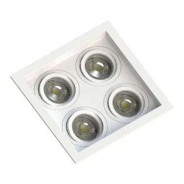 Imagem de Embutido Dicroica Quadrado Recuado Branco Para 4 Lampadas - SAVE ENERG