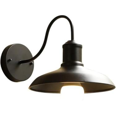 Imagem de Arandela De Parede Externa à Prova D'água Vintage Varanda 9,4 Polegadas Preto Gooseneck Celeiro Luz Exterior Fazenda Montagem Na Parede Luminária Para Garagem Pátio Porta, 1PCS