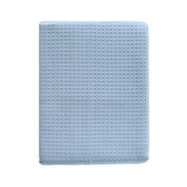 Imagem de Colcha Solteiro 100 Algodão Piquet Favo Hotel Gênova Teka, Azul claro