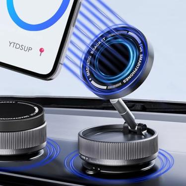 Imagem de YTDSUP [Ventosa forte e magnética 2026 atualizado a vácuo magnético suporte de telefone para carro Magsafe, 360° ajustável dobrável para todos os smartphones para carro/escritório/academia/espelho