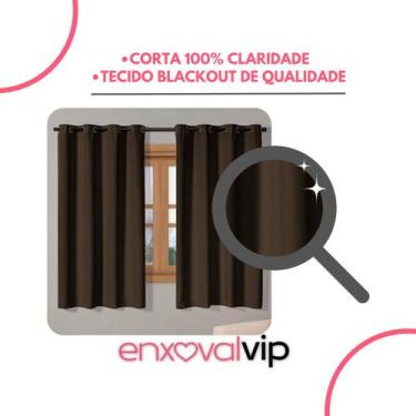 Imagem de Cortina Blackout Tecido Corta 100% Luz Blecaute para Sala Quarto Janel