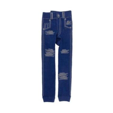 Imagem de Calça Legging Jeans Infantil Bebê 00 a 05 Meses Pimpolho - Azul Claro