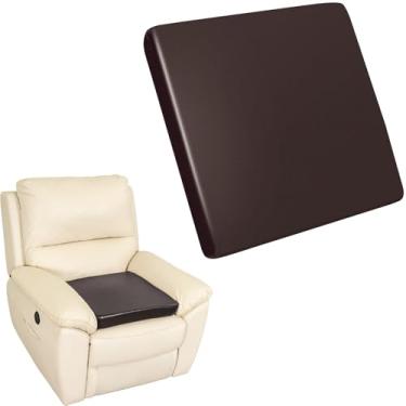 Imagem de FUANGUI Almofadas reclináveis para idosos, almofada de assento de couro PU à prova d'água, 50 x 50 x 7 cm, almofada quadrada grande para poltrona, cadeira de escritório, alívio da pressão da dor