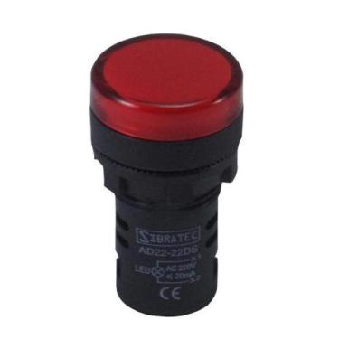 Imagem de Sinaleiro led ad22 22mm bivolt vermelho sibratec
