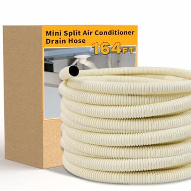 Imagem de LBG Products Mini mangueira de drenagem AC dividida de 164 m, peças e acessórios, linha de drenagem de água, tubo de drenagem flexível para sistemas de bomba de calor de ar condicionado dividido sem