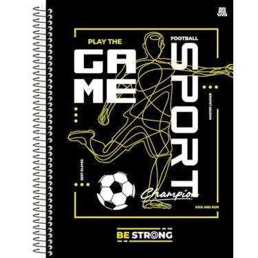 Imagem de Caderno Universitário Animativa, 10 Matérias, Capa Dura, Be Strong, 160 Folhas, Pacote com 4 Unidades