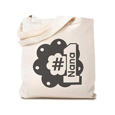 Imagem de Sacola de compras de lona personalizada número 1 Nana #1 placa número 1 sacolas de praia reutilizáveis para mulheres, design natural apenas