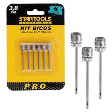 Imagem de Kit6 Bico Bomba De Ar Inflar Encher Bola I-16 Startools Inox