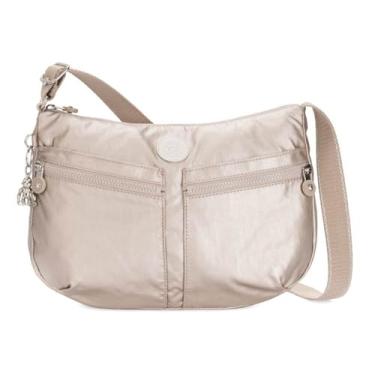Imagem de Kipling Crossbody feminino Izellah, 33 x 23 x 12 centímetros (P x A x T), Prata (brilho metálico), One Size