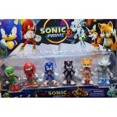 Imagem de Brinquedo Infantil Kit 6 Bonecos Sonic Dolls X6 Personagens O Ouriço E