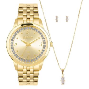 Imagem de Kit Relógio Condor Feminino Brilho Dourado - CO2035NUD/K4X