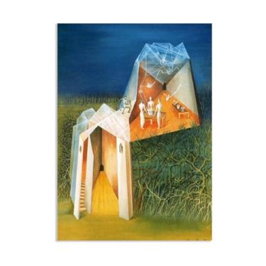 Imagem de SDYJ6GSW Reproduções de pinturas famosas Remédios Varo Centauro Torre Paisagem impressões em tela Arte de parede para decoração de escritório doméstico Remédios Varo Impressões 70x50cm (71.1x50.8 cm