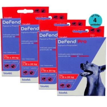 Imagem de Defend Pro Cães 11 a 20Kg Prevenção de Pulgas e Carrapatos em Cães kit