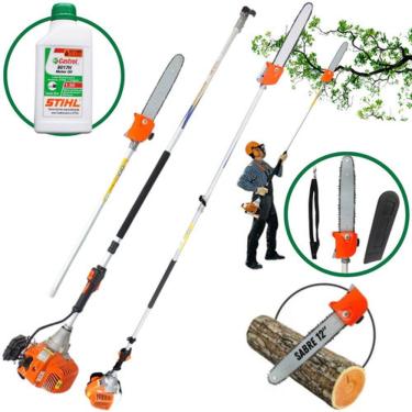 Imagem de Motopoda Vulcan Trent Vp3300l A Gasolina Com Extensor 2,90mt + Oleo Stihl 2T. Atinge ate 4,90 Metros.