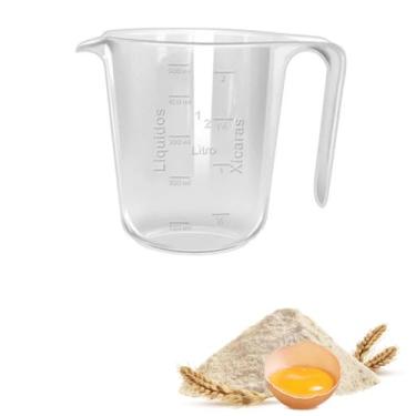 Imagem de Jarra Medidora 500ml Plástica Transparente com Escala em ML e Xícaras para Cozinha