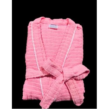 Imagem de Roupão de Banho Briza Atoalhado Adulto c/ Viés 100% Algodão Manga Curt