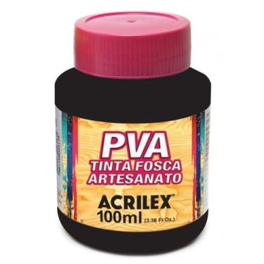 Imagem de Tinta Fosca para Artesanato PVA 100ml Preto Acrilex