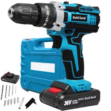 Imagem de Parafusadeira Furadeira Martelete Elétrica Recarregável - Gold Sand