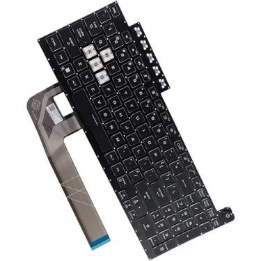Imagem de Substituição de teclado Deal4GO preto US-INTL QWERTY letra branca retroiluminado para ASUS FX506 FA506 FX706 FA706 FA506IH FX506HF FX506LH FX706LI FA706IH
