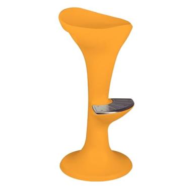 Imagem de Banco Tramontina Pepe em Polietileno Amarelo Tucano com Apoio para Pés em Aço Inox