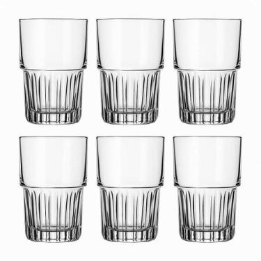 Imagem de Jogo De Copos Vidro Kit 6 Peças 360ml Cozinha Água Suco - casambiente