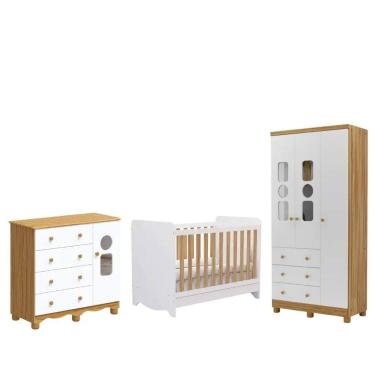 Imagem de Quarto Completo Bebe Moveis Peroba Dorabelly Ben tedy3pt MDF