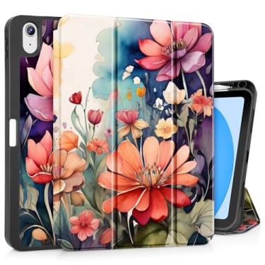 Imagem de Tuiklol Capa para iPad de 11 polegadas (chip A16) 2025 geração 11ª / iPad 11 polegadas 2022 10ª geração, suporte fino para lápis com capa traseira de TPU e suporte de três dobras e despertar/hibernar