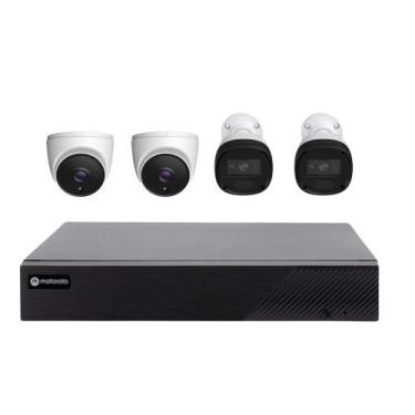Imagem de Kit DVR 1080P Lite 4 Canais Híbrido com 1TB e 2 Câmeras Dome e Bullet 