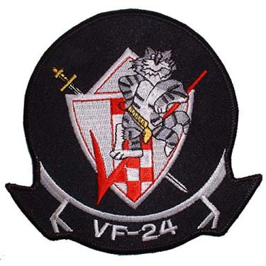 Imagem de Emblema bordado USN VF-24 Renegades Fighter Attack Squadron da Marinha dos Estados Unidos, com adesivo de ferro