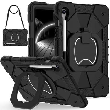 Imagem de ATOOZ Capa para Samsung Galaxy Tab S10 Lite/S10 FE/S10/S9 FE/S9 2025, capa resistente à prova de choque para tablet Samsung S10 FE de 10,9 polegadas com alça de ombro e porta-lápis (preto)