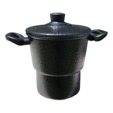 Imagem de Panela Cuscuzeira de Alumínio 3,4 L de Alumínio Preta craqueada