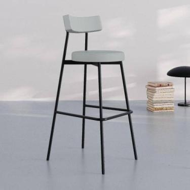 Imagem de Conjunto 4 Banquetas Altas Stout Revestimento Sintético Est.Preta - Me