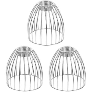 Imagem de UKCOCO 3 peças, gaiola de pássaro de ferro forjado, abajur, lustre, capa pequena, abajur, lustre, lustre, gaiola, tambor, preto, metal, arte de ferro, abajur, vintage, luzes industriais