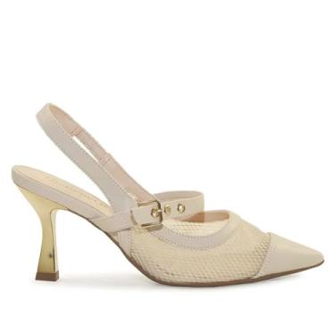 Imagem de Scarpin Feminino Bebecê Slingback com Bico Fino Creme - 39
