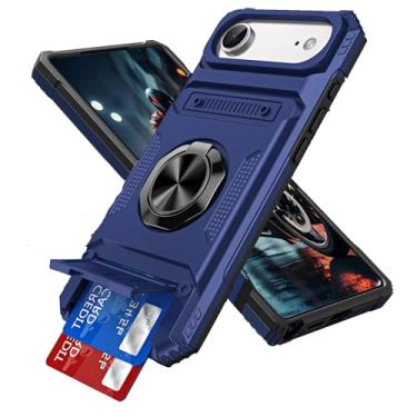 Imagem de MEMAXELUS Capa carteira para iPhone Air / 17 Air 16.5 cm com suporte para cartão, [loja 2 cartões] Suporte de anel de 360° de corpo inteiro, resistente, à prova de choque, capa de telefone para iPhone