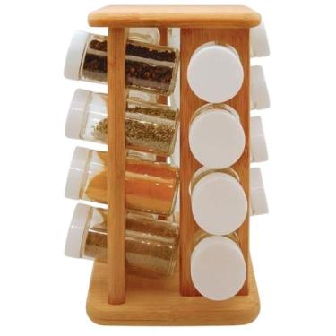 Imagem de Porta temperos condimentos bambu 17 peças - Yoi, BAMBU