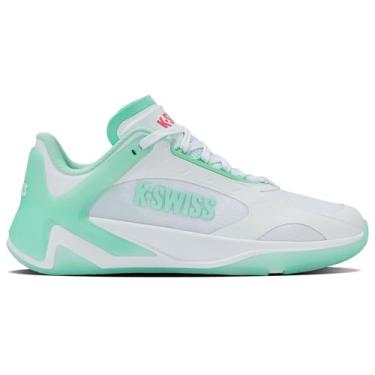 Imagem de K-Swiss Tênis feminino K-Frame Pickleball Performance, Branco/neon menta/rosa neon quente, 42