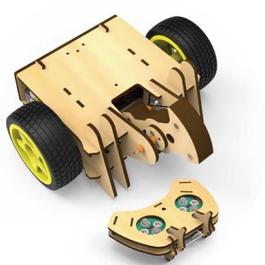 Imagem de Kit Robótica Educacional MDF STEM Carrinho Combate C/ Controle Iron Rh