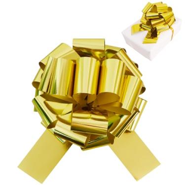 Imagem de TONIFUL Arco grande dourado de 30,5 cm - Laço grande de alumínio para mesa, carro, bicicletas, brinquedos grandes, candidatos, decoração de porta da frente, embrulho de presente, árvore de Natal e