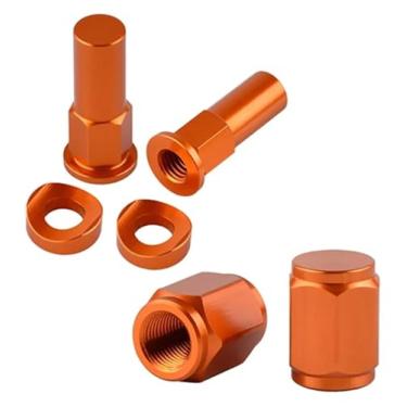 Imagem de BYYINGSUS Kit de porca de bloqueio de aro de 3 peças kit de espaçador de porca de bloqueio de aro de pneu porcas de bloqueio de aro de bicicleta suja parafusos espaçador tampa de válvula de motocross