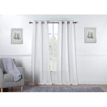 Imagem de Cortinas escurecidas para quarto e sala de estar, conjunto de 2 painéis, 96,5 cm x 213,4 cm (total de 193 cm de largura), controle de luz e privacidade, semiescurecido, lavável na máquina, ilhós de