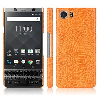 Imagem de Zshion Capa para BlackBerry Keyone, Croco Premium PU Couro Capas Protetoras Simples Deurable e Leve Capa para BlackBerry Keyone (Laranja)