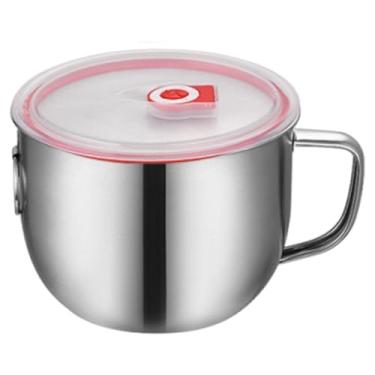 Imagem de Baoblaze Tigela de macarrão ramen de aço inoxidável, panela de ramen, grande capacidade, recipiente à prova de vazamentos, panela de macarrão para cozinha, Normal