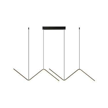 Imagem de Lustre pendente LED preto moderno em formato de onda para café e loja de roupas