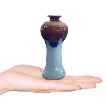 Imagem de Mini vaso esmaltado roxo, pequeno vaso de cerâmica para decoração de casa, centro de mesa, decoração de mesa de escritório, perfeito para flores e plantas (Ruby's Lament)