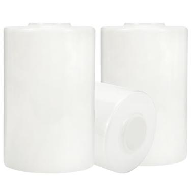 Imagem de GoldSwift Pacote com 3 globos de substituição de vidro alabastro branco e sombra para luminárias, 16 cm de altura, encaixe de 3 cm, tampa de lâmpada de vidro cilíndrica macia