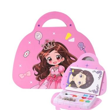 Imagem de Maleta de Atividades Infantil Princesas – Pintar, Decorar e Brincar com Adesivos e Pedrinhas | Brinquedo Educativo e Criativo para Meninas | Presente para Crianças e Natal