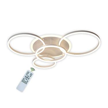 Imagem de Luminária de teto LED, lustre branco moderno, lâmpada de teto redonda de 72 W 3000 K-6000 K regulável com controle remoto Iluminação de teto para sala de estar Sala de jantar Quarto Cozinha