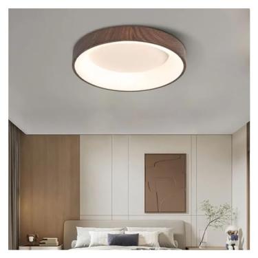 Imagem de Luminária de teto LED moderna com controle remoto para quarto, sala de estar, cozinha, corredor, lustre redondo com textura, luz para lustres de quarto